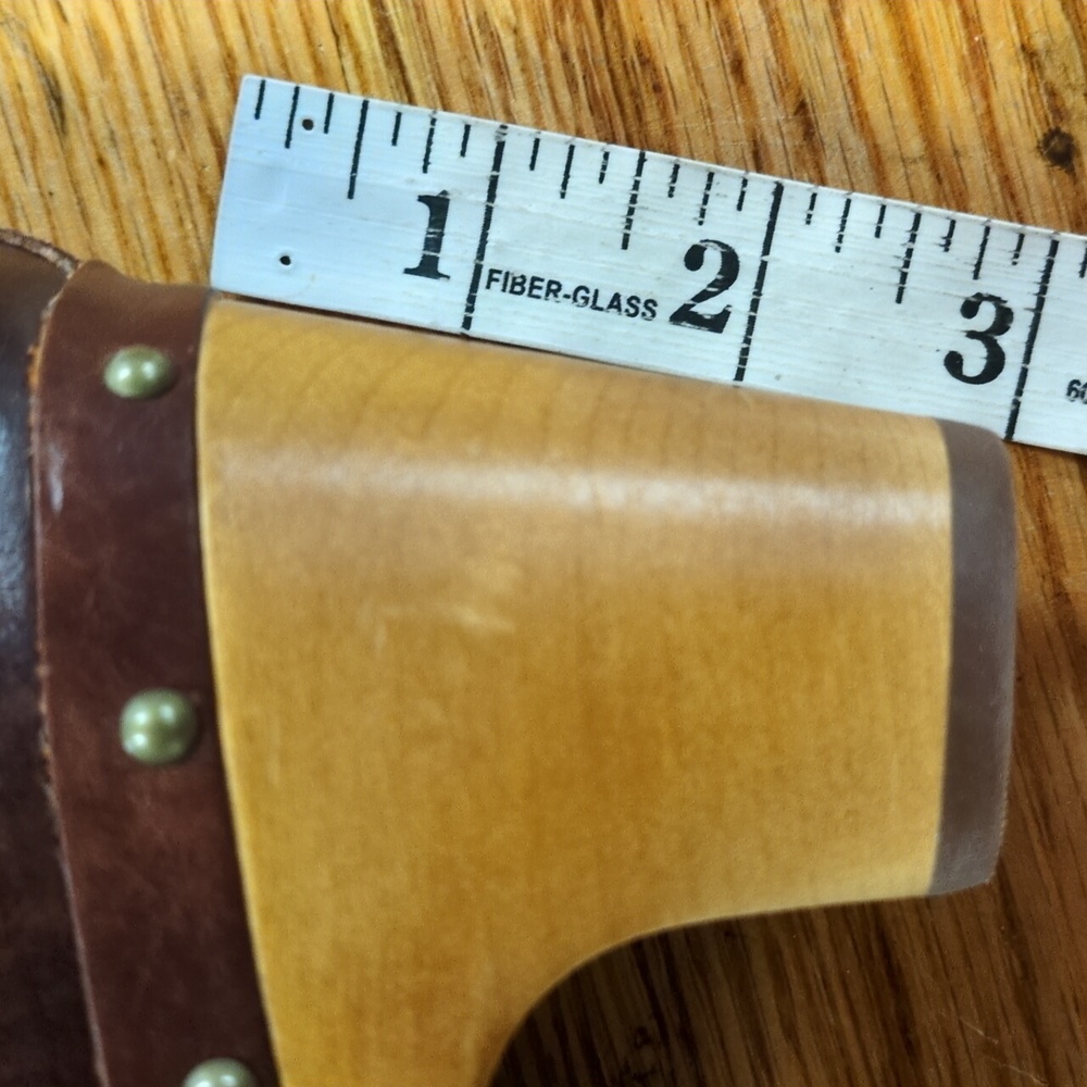 UGG Lynnea Fold Over Sheepskin Lined Brown Leather Boots Size 5 - Picture 13 of 14